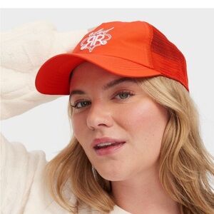 Roller rabbit x target adult embroidered baseball hat—color is coral